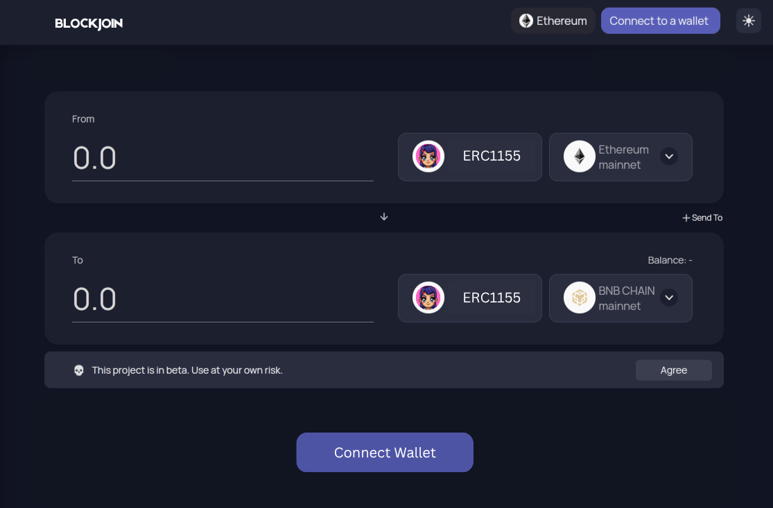 Cross Chain NFT Bridge UI
